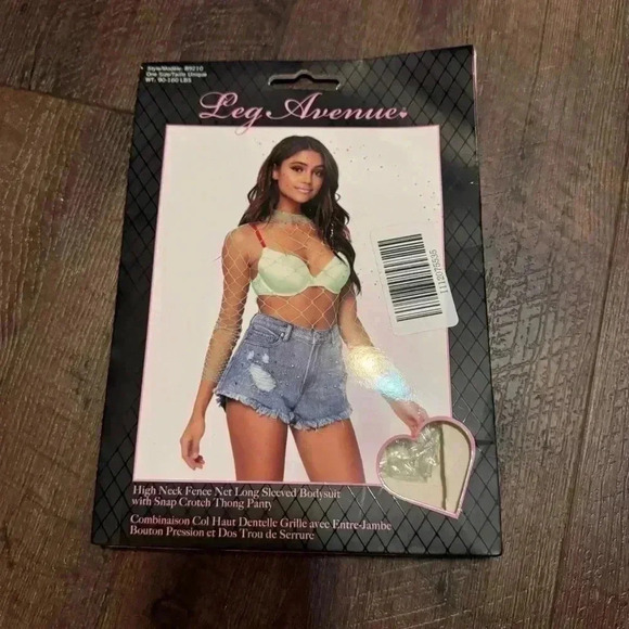 NWT leg avenue lime green fish net bodysuit Y2K goth rave OS - Picture 2 of 4